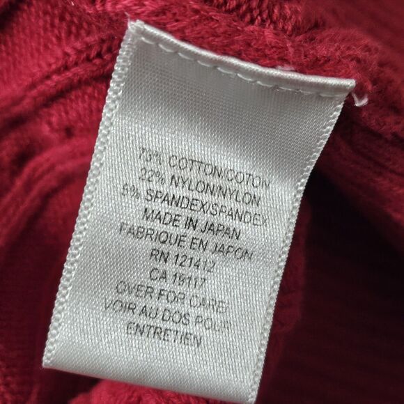 Vintage David Brooks Womens Small V Neck Cable Sweater. Made in Japan. Red. - Picture 7 of 7